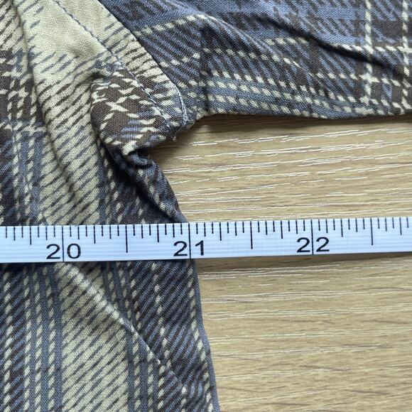 NWT WeWoreWhat Long Sleeve Pajama Top Women's Size Extra Small Tan Plaid Relaxed - Picture 6 of 8